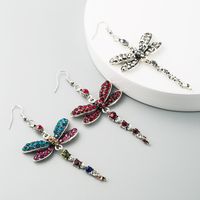 Jewellery For Women Dragonfly Long Cheap Earrings With Diamond Alloy Earrings Wholesales Yiwu main image 3