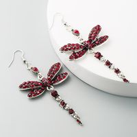 Jewellery For Women Dragonfly Long Cheap Earrings With Diamond Alloy Earrings Wholesales Yiwu main image 5