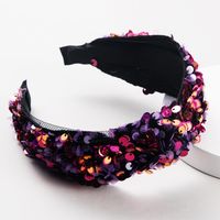 Fish Scale Sequin Mesh Gauze Prom Show Catwalk Wide Headband Suppliers China main image 4