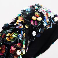 Fish Scale Sequin Mesh Gauze Prom Show Catwalk Wide Headband Suppliers China main image 5