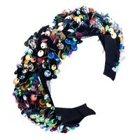 Fish Scale Sequin Mesh Gauze Prom Show Catwalk Wide Headband Suppliers China main image 6