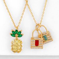 Fruit Pineapple Short Paragraph Chain Korean Sweet Simple Crystal Pendant Diamond Necklace main image 2