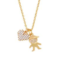 Fashion Cheap Jewelry Korean Pendant Gold-plated Diamond Couple Necklace Pendant main image 3