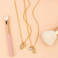 Fashion Cheap Jewelry Korean Pendant Gold-plated Diamond Couple Necklace Pendant main image 6