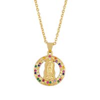 Fashion Virgin Mary Necklace 18k Gold Plated Cross Necklace Female Zircon Necklace main image 4