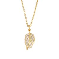 Hip-hop Diamond Palm Necklace Pendant Cheap Gold Leaf Necklace For Women main image 4