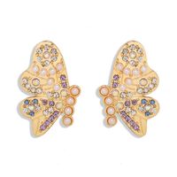Exquisite Butterfly Studded Pearl Big Stud Earrings New Trendy Fashion Earrings main image 6