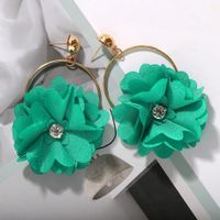 Fashion Earrings For Women Bohemian Hollow Fabric Woven Diamond Flower Earrings main image 2