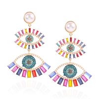 E7754 Europe Et Amérique Creative Nouvelle Série D'oeil Boucles D'oreilles Croix-frontière De Diable De Mode Diamant-intégré Couleur Boucles D'oreilles Boucles D'oreilles Pour Les Femmes sku image 2