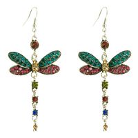 Jewellery For Women Dragonfly Long Cheap Earrings With Diamond Alloy Earrings Wholesales Yiwu sku image 2