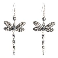Valentinstag Grenz Überschreitende Europäische Und Amerikanische Diamant-legierung Ohrringe Weibliche Heiße Modelle Earrings Libellen Lange Ohrringe sku image 3