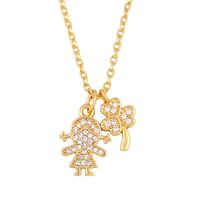 Fashion Cheap Jewelry Korean Pendant Gold-plated Diamond Couple Necklace Pendant sku image 2