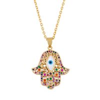 Women's Necklace Round Cheap Pendant With Turkish Blue Eyes And Diamond Necklace sku image 2
