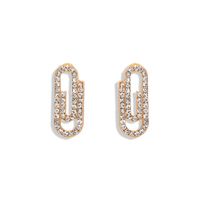Fashion Paperclip Diamond Earrings Nuevos Pendientes De Espina De Pescado sku image 2