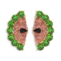 Cool Sweet Fruit Earrings Fashion Watermelon Diamond Earrings sku image 1