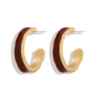 Fashion Earrings For Women 925 Silver Needle Simple Geometric Graphics Fashion Paint Earrings sku image 1