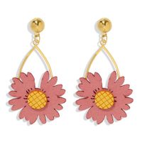 Nuevos Pendientes Huecos De Tela Pendientes De Flores De Aleación De Moda Al Por Mayor sku image 3