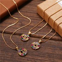 Necklace Creative Necklace Clavicle Chain Micro Inlaid Color Zircon 26 Letter Necklace Women main image 1