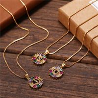 Necklace Creative Necklace Clavicle Chain Micro Inlaid Color Zircon 26 Letter Necklace Women main image 2