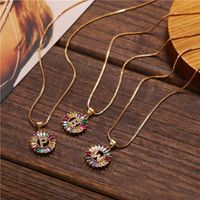 Necklace Creative Necklace Clavicle Chain Micro Inlaid Color Zircon 26 Letter Necklace Women main image 3