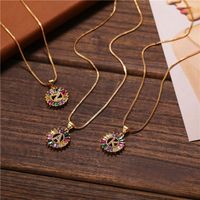 Necklace Creative Necklace Clavicle Chain Micro Inlaid Color Zircon 26 Letter Necklace Women main image 4