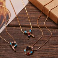 Necklace Clavicle Chain Micro Inlaid Color Zircon 26 Letter Necklace For Women main image 6