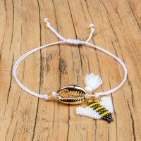 Miyuki Gewebtes Armband Db Antike Reis Perlen Grenz Überschreitende Accessoires Goldene Muschel Quaste Klassische Große Flügel Biene main image 5