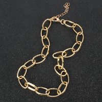 Exaggerated Metal Single-layer Cross Chain Necklace For Women Personality And Stylish Oval Chain Necklace main image 3