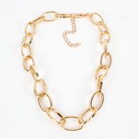 Exaggerated Metal Single-layer Cross Chain Necklace For Women Personality And Stylish Oval Chain Necklace main image 4