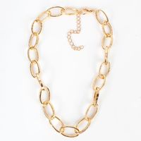 Exaggerated Metal Single-layer Cross Chain Necklace For Women Personality And Stylish Oval Chain Necklace main image 5