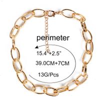 Exaggerated Metal Single-layer Cross Chain Necklace For Women Personality And Stylish Oval Chain Necklace main image 6
