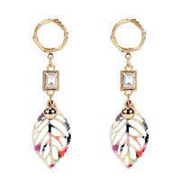 Fashion Earrings Leaf Shape Acrylic Diamond Earrings Simple Fashion Earrings Women main image 5