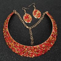 Collar Fashion Exaggerated Metal Fake Collar Necklace Earring Set Wholesales Yiwu Suppliers China main image 3