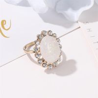 New Exaggerated Sun Flower Ring Baroque Opal Index Finger Ring Women main image 4