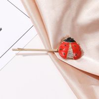 Korean Metal Insect Hair Clip Seven Star Ladybug Word Clip Cute Diamond Cheap Hairpin main image 3