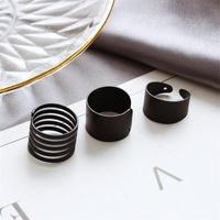 Korean Jewelry Black Matte Frosted Open Ring Three-piece Tail Ring Wholesales Yiwu Suppliers China main image 3