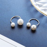 Korea Handmade Elegant Lady Style U-shaped Pearl Opening Adjustable Ring Wholesale Yiwu Suppliers China main image 2