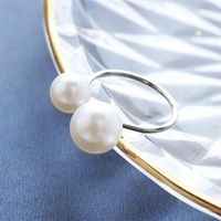 Korea Handmade Elegant Lady Style U-shaped Pearl Opening Adjustable Ring Wholesale Yiwu Suppliers China main image 4