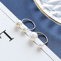 Korea Handmade Elegant Lady Style U-shaped Pearl Opening Adjustable Ring Wholesale Yiwu Suppliers China main image 5