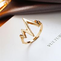 Retro Wild Simple Heartbeat Ring Geometric Wave Frequency Ring Wholesale main image 1