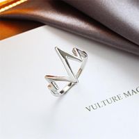 Retro Wild Simple Heartbeat Ring Geometric Wave Frequency Ring Wholesale main image 4