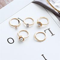 Fashion Lady Ring Ring Pearl Bright Diamond Five-piece Ring main image 4