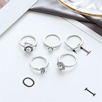 Fashion Lady Ring Ring Pearl Bright Diamond Five-piece Ring main image 5