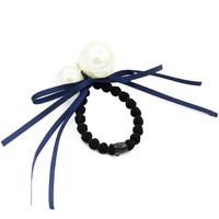 Korea New Size Pearl Hair Ring Ribbon Bow Hair Rope Sweet Head Rope Wholesale main image 6