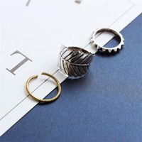 Korean Fashion Jewelry Retro Leaf Decoration Ring Three Piece Set main image 5