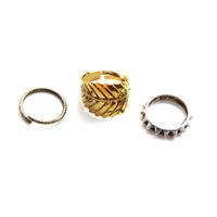 Korean Fashion Jewelry Retro Leaf Decoration Ring Three Piece Set main image 6