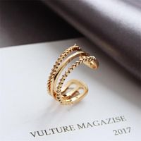 Korean Frosted Two-piece Ring Multi-layer Hollow Ring Wholesale main image 3