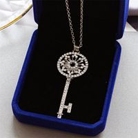 Korean New Wholesale Diamond Garland Key Necklace Long Chain Fashion Sweater Chain main image 3