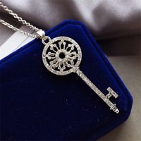 Korean New Wholesale Diamond Garland Key Necklace Long Chain Fashion Sweater Chain main image 4