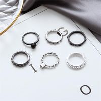 Korean Fashion Wild Exaggerated Ring Ring Retro 6 Six-piece Diamond Ring Wholesale main image 4